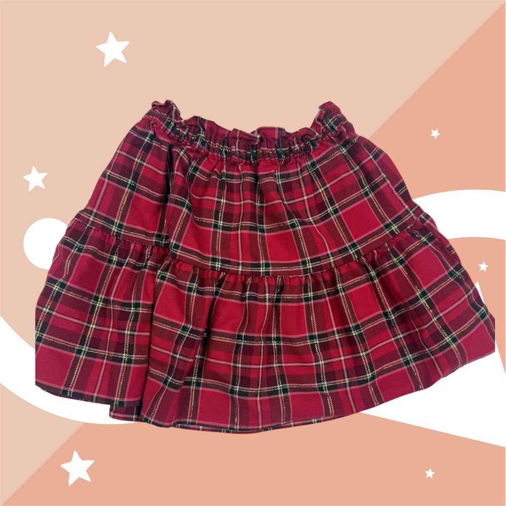 H&M Vibrant Red Checkered Skirt
